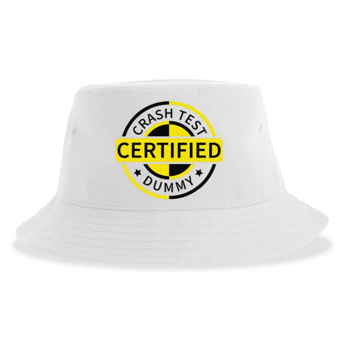 Certified Crash Test Dummy Funny Injury For Injured Friend Sustainable Bucket Hat