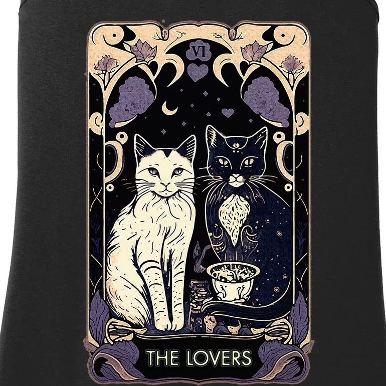 Cute Cat The Lovers Tarot Card Cat Tarot Card Graphic Ladies Essential Tank