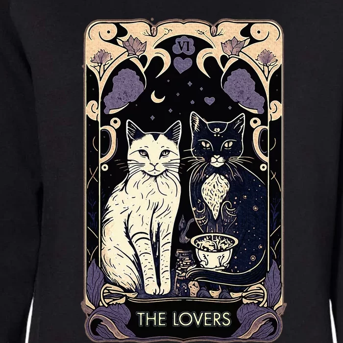 Cute Cat The Lovers Tarot Card Cat Tarot Card Graphic Womens California Wash Sweatshirt