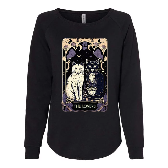 Cute Cat The Lovers Tarot Card Cat Tarot Card Graphic Womens California Wash Sweatshirt