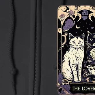 Cute Cat The Lovers Tarot Card Cat Tarot Card Graphic Full Zip Hoodie