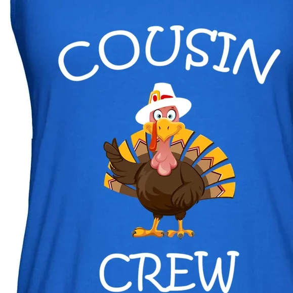 Cousin Crew Turkey Thanksgiving Family Graphic Gift Ladies Essential Flowy Tank