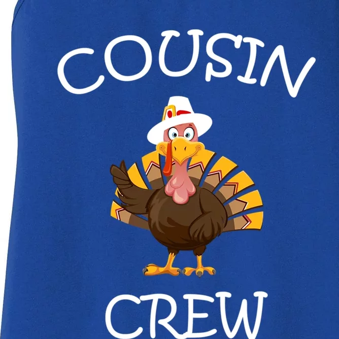 Cousin Crew Turkey Thanksgiving Family Graphic Gift Women's Racerback Tank