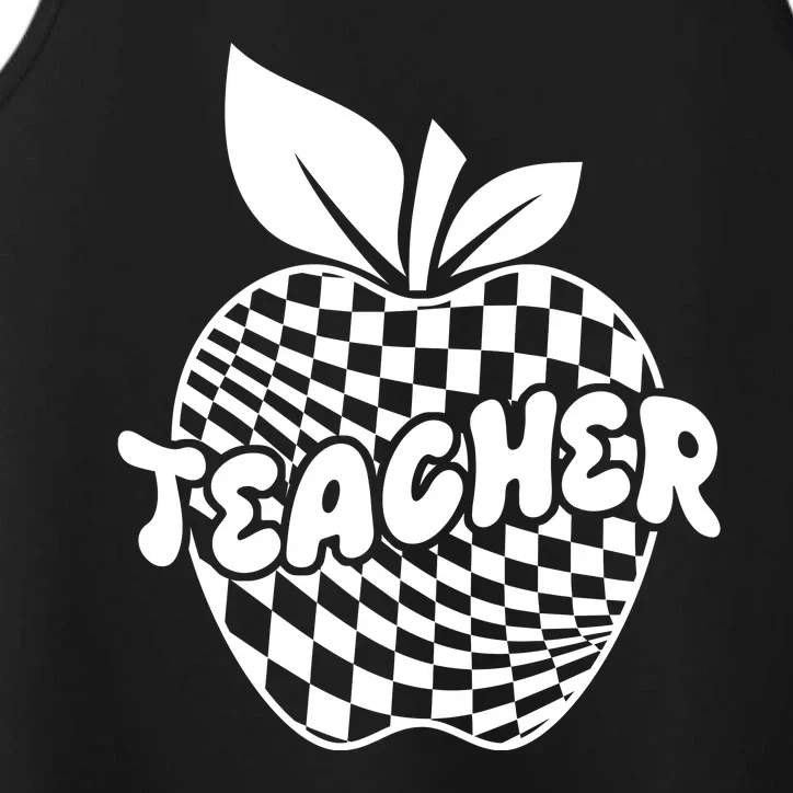 Cool Checkered Teacher Apple Performance Tank