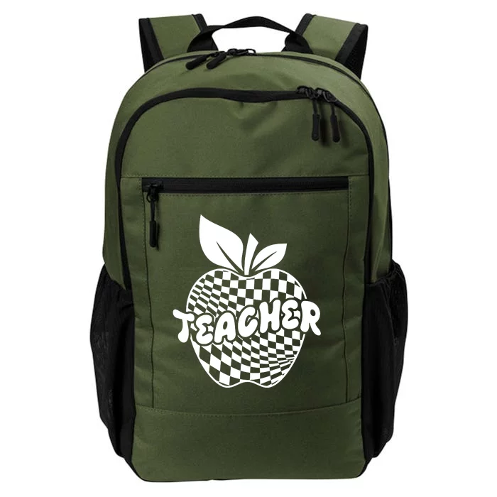 Cool Checkered Teacher Apple Daily Commute Backpack