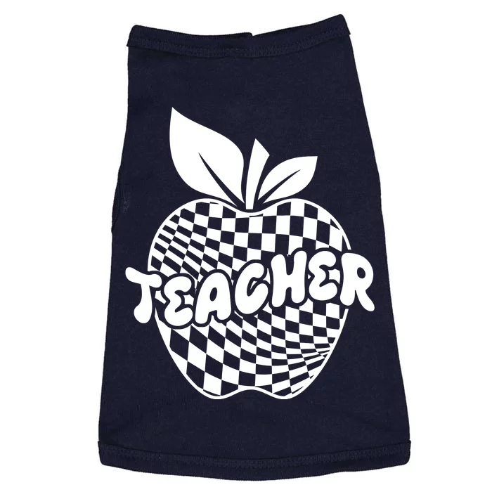 Cool Checkered Teacher Apple Doggie Tank