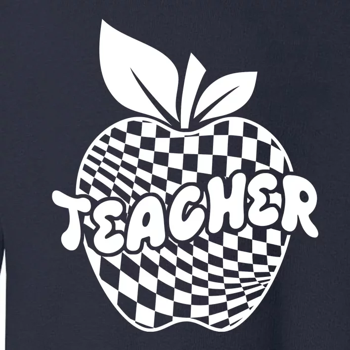 Cool Checkered Teacher Apple Toddler Sweatshirt