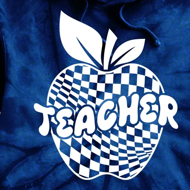 Cool Checkered Teacher Apple Tie Dye Hoodie