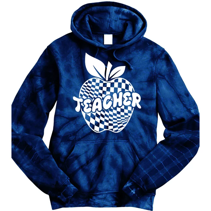 Cool Checkered Teacher Apple Tie Dye Hoodie