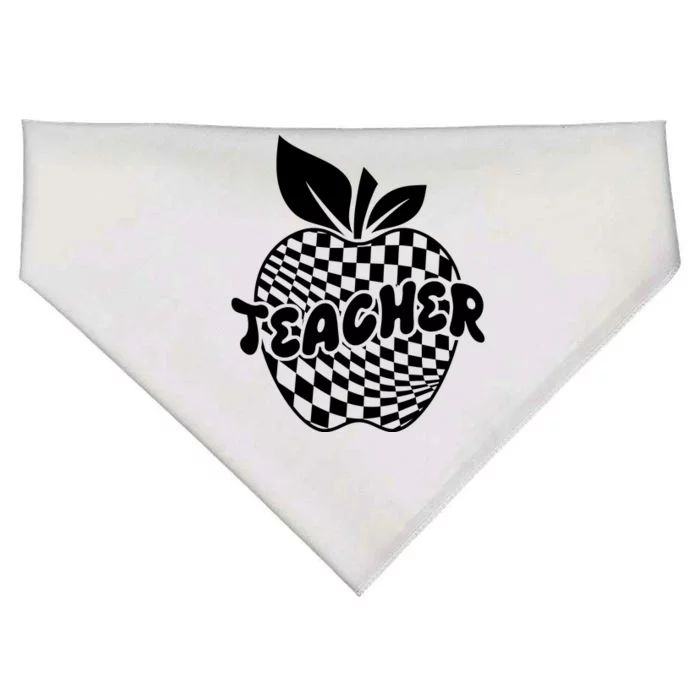 Cool Checkered Teacher Apple USA-Made Doggie Bandana