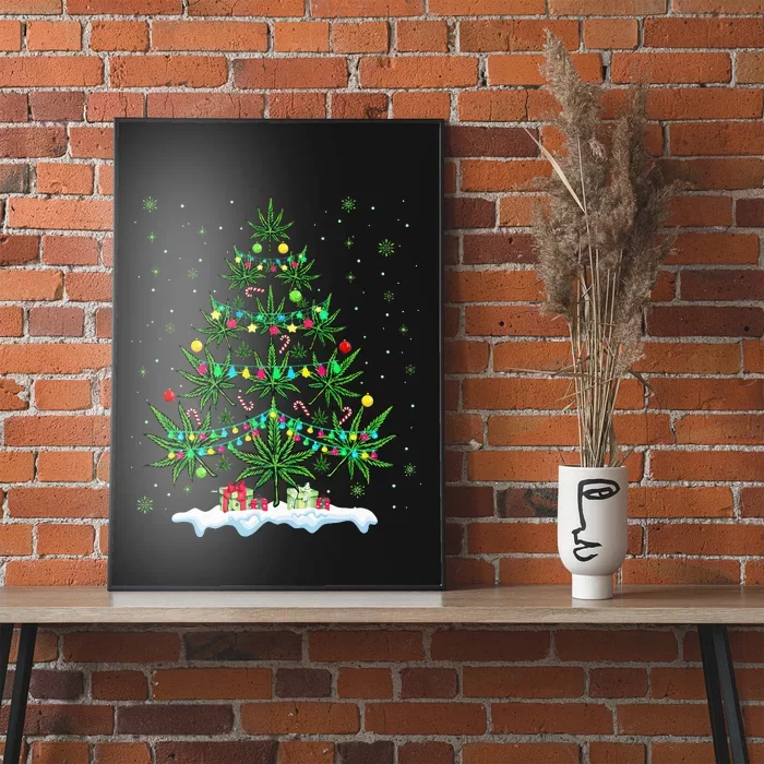 Cannabis Christmas Tree Xmas Funny Smoking Weed Marijuana Poster