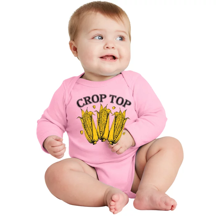 Corn Crop Top Funny Farmer Farming Corn Lover Summer Baby Long Sleeve Bodysuit