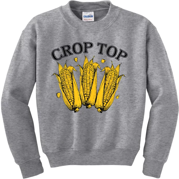 Corn Crop Top Funny Farmer Farming Corn Lover Summer Kids Sweatshirt