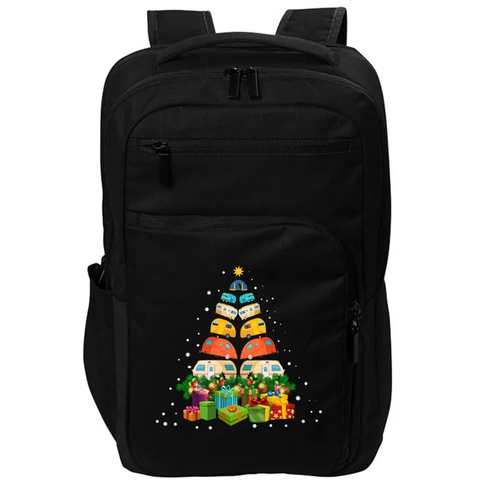 Camper Christmas Tree Funny Merry Christmas Camping Xmas Cute Gift Impact Tech Backpack