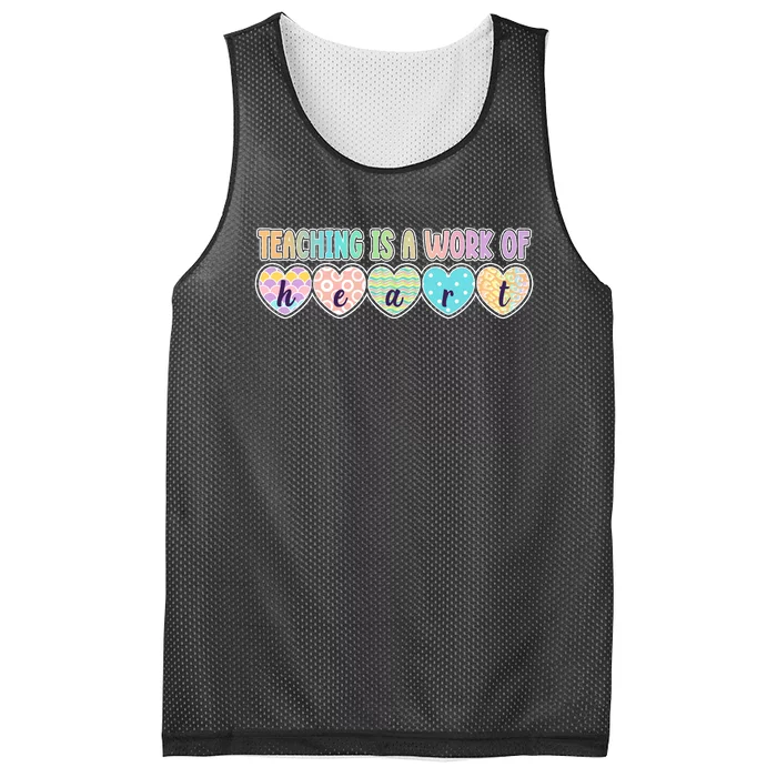 Cute Colorful Teaching Is A Work Of Heart Mesh Reversible Basketball Jersey Tank