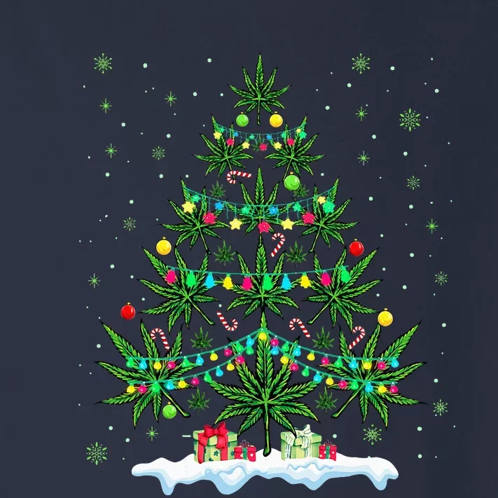 Cannabis Christmas Tree Xmas Funny Smoking Weed Marijuana Toddler Long Sleeve Shirt