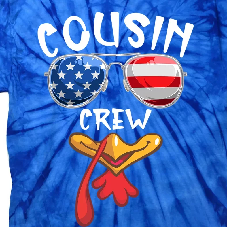 Cousin Crew Turkey Usa Flag Thanksgiving Day Matching Family Gift Tie-Dye T-Shirt