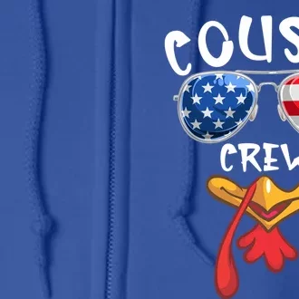 Cousin Crew Turkey Usa Flag Thanksgiving Day Matching Family Gift Full Zip Hoodie