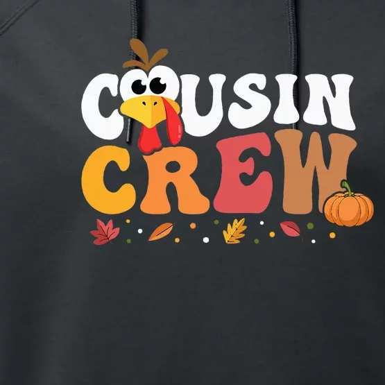 Cousin Crew Thanksgiving Family Matching Turkey Day Fall Performance Fleece Hoodie