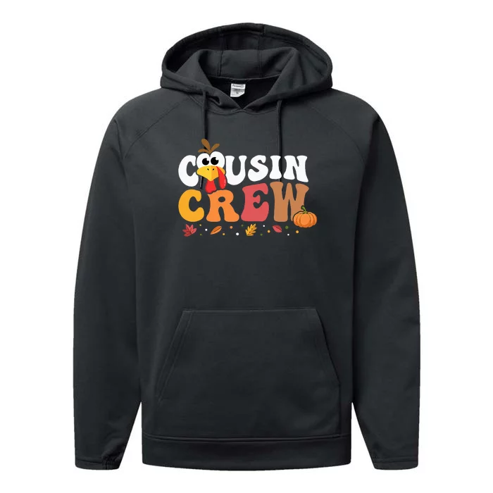 Cousin Crew Thanksgiving Family Matching Turkey Day Fall Performance Fleece Hoodie