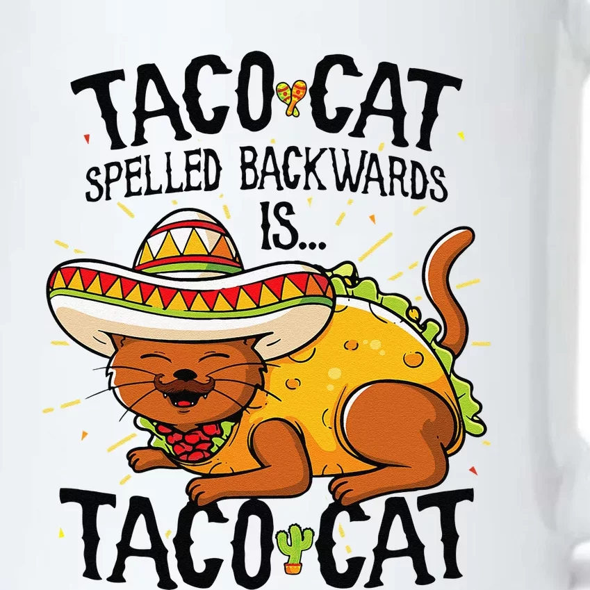 Cute Cat , Tacocat Spelled Backwards Is Taco Cat Black Color Changing Mug