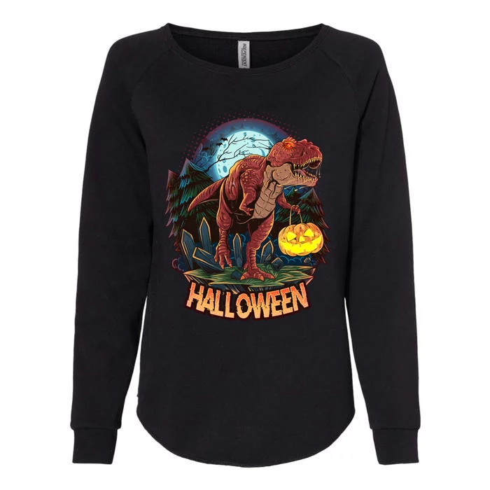 Cool Creepy Trex Dinosaur Halloween Womens California Wash Sweatshirt