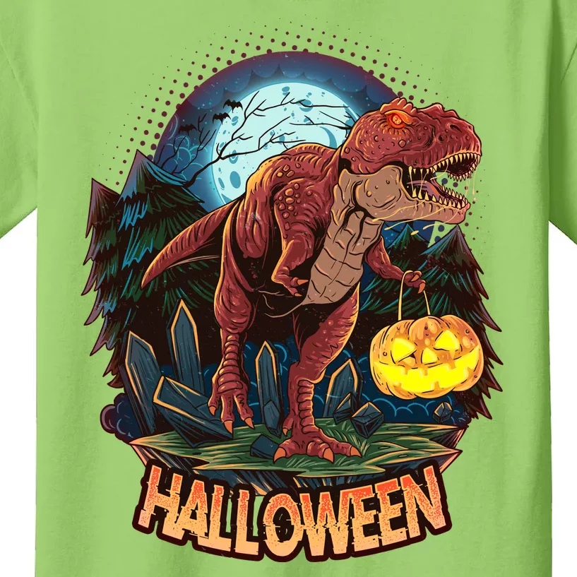 Cool Creepy Trex Dinosaur Halloween Kids T-Shirt