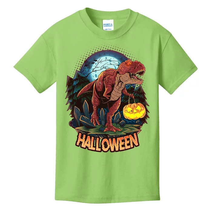 Cool Creepy Trex Dinosaur Halloween Kids T-Shirt