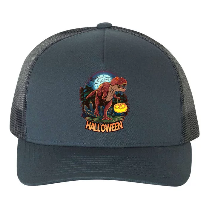 Cool Creepy Trex Dinosaur Halloween Yupoong Adult 5-Panel Trucker Hat