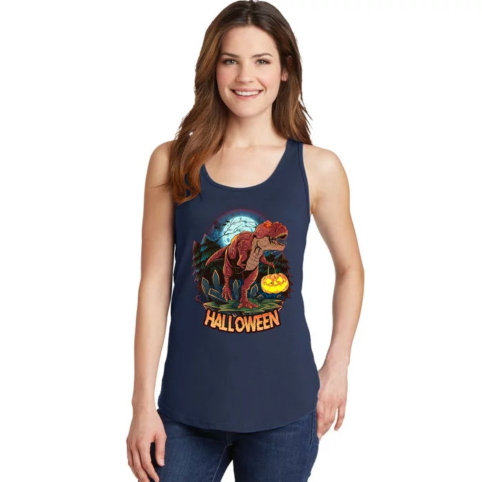 Cool Creepy Trex Dinosaur Halloween Ladies Essential Tank