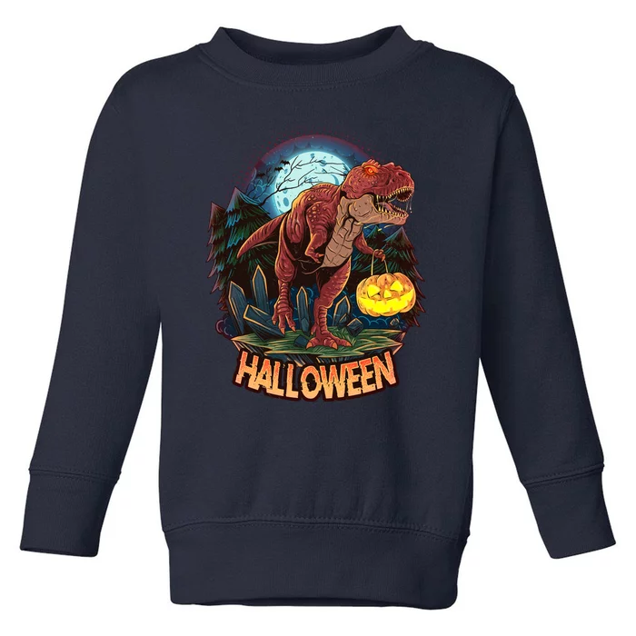 Cool Creepy Trex Dinosaur Halloween Toddler Sweatshirt