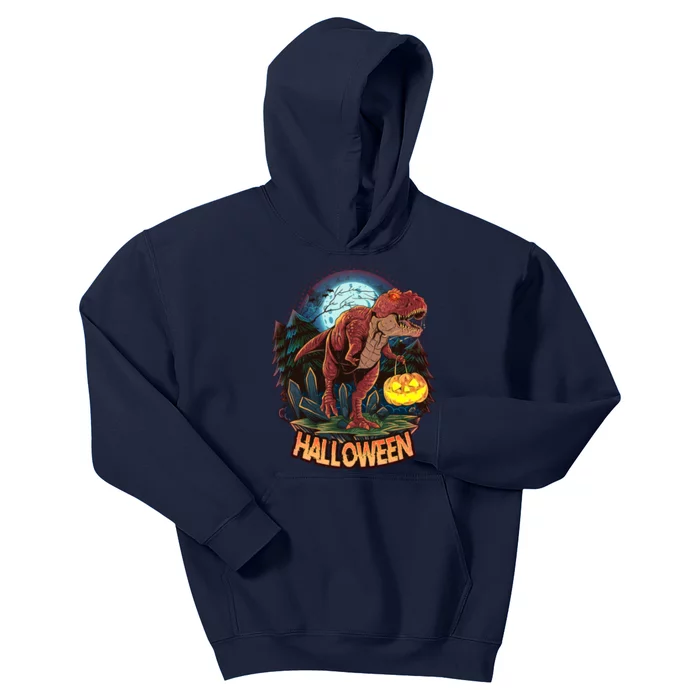 Cool Creepy Trex Dinosaur Halloween Kids Hoodie