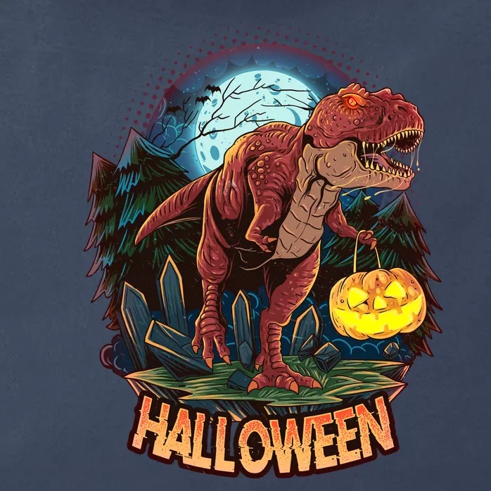 Cool Creepy Trex Dinosaur Halloween Zip Tote Bag