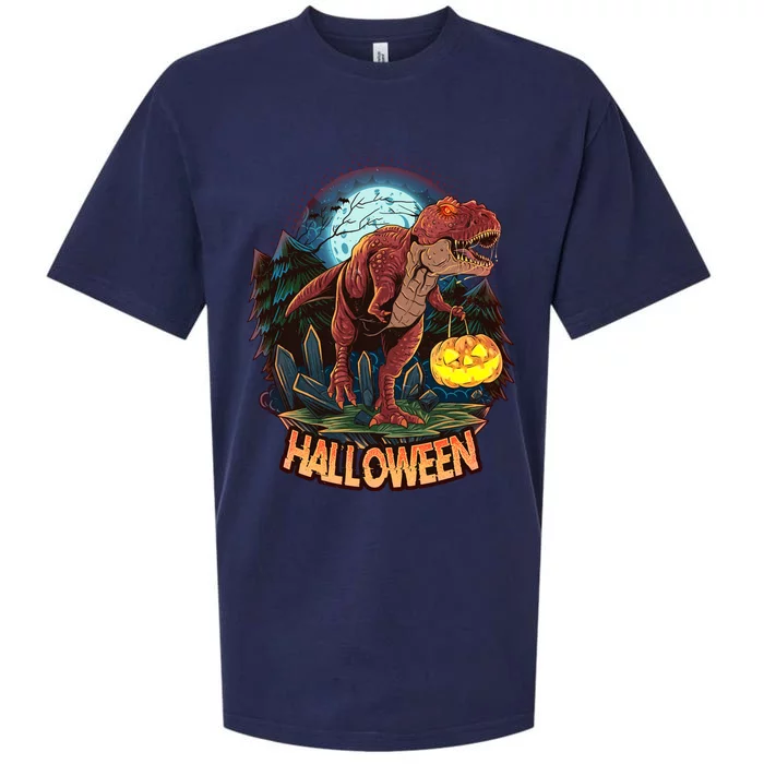 Cool Creepy Trex Dinosaur Halloween Sueded Cloud Jersey T-Shirt