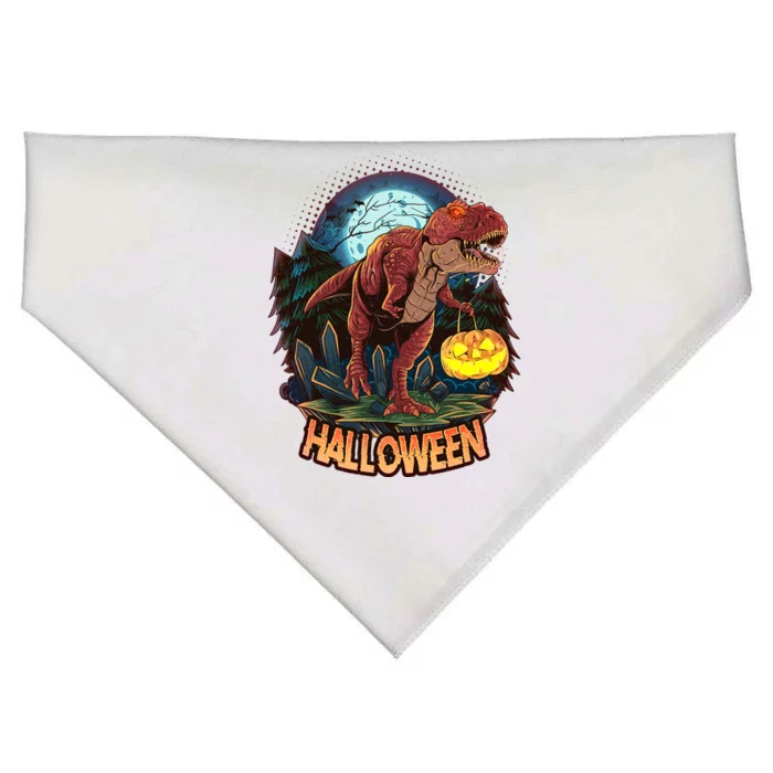 Cool Creepy Trex Dinosaur Halloween USA-Made Doggie Bandana