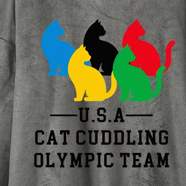 Cat Cuddling Team Hooded Wearable Blanket