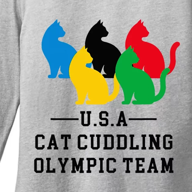 Cat Cuddling Team Womens CVC Long Sleeve Shirt