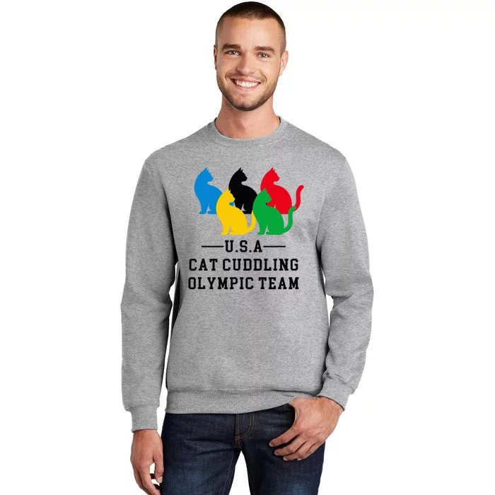 Cat Cuddling Team Tall Sweatshirt