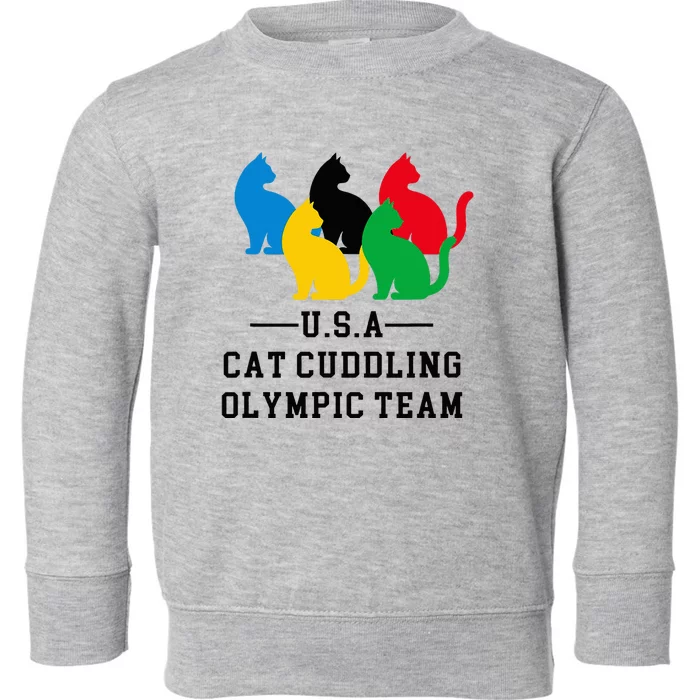 Cat Cuddling Team Toddler Sweatshirt