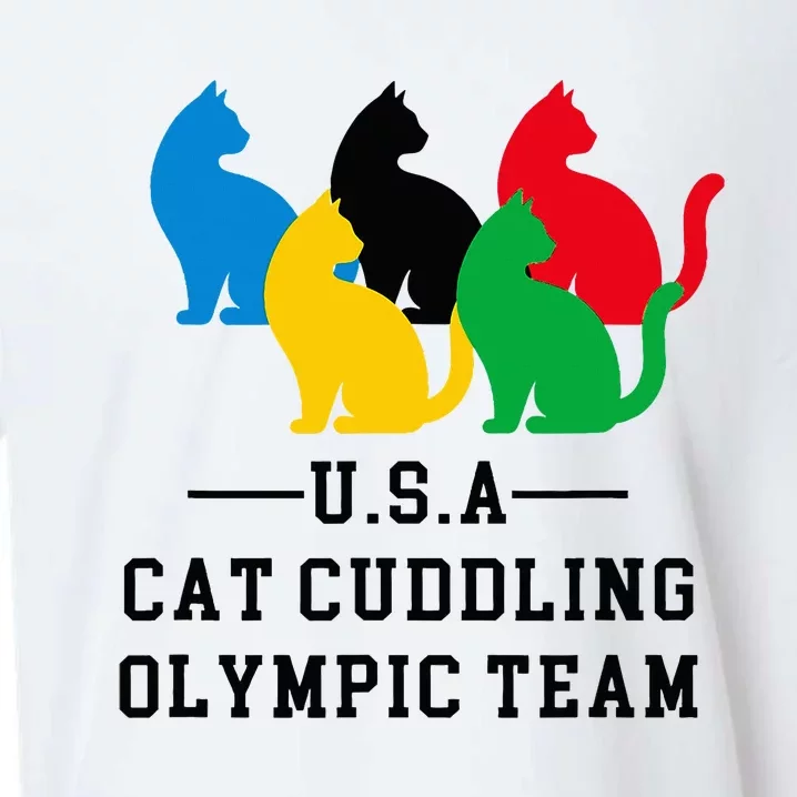 Cat Cuddling Team Sueded Cloud Jersey T-Shirt