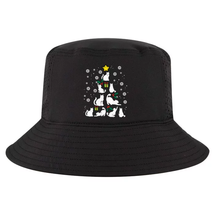 Cats Christmas Tree Cute Cat Lover Xmas Winter Cool Comfort Performance Bucket Hat