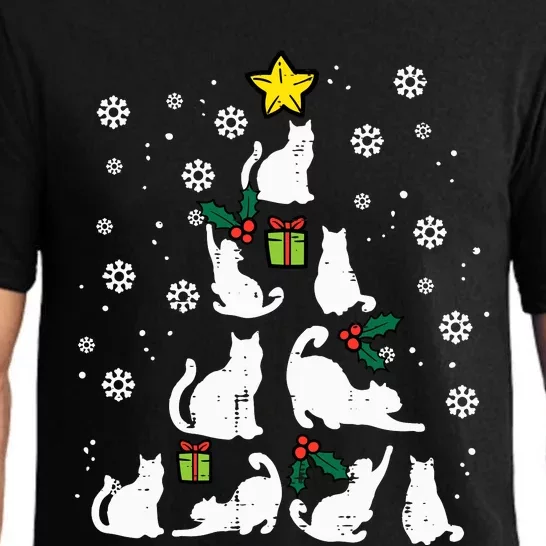 Cats Christmas Tree Cute Cat Lover Xmas Winter Pajama Set