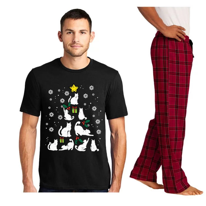 Cats Christmas Tree Cute Cat Lover Xmas Winter Pajama Set