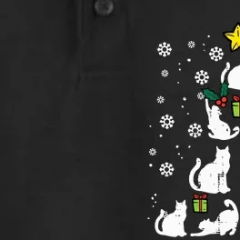 Cats Christmas Tree Cute Cat Lover Xmas Winter Dry Zone Grid Performance Polo