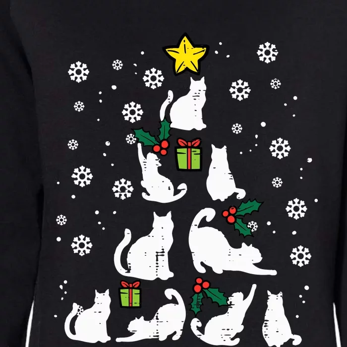 Cats Christmas Tree Cute Cat Lover Xmas Winter Womens California Wash Sweatshirt