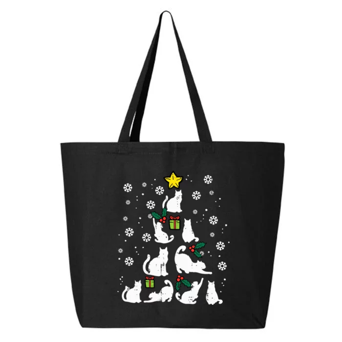 Cats Christmas Tree Cute Cat Lover Xmas Winter 25L Jumbo Tote