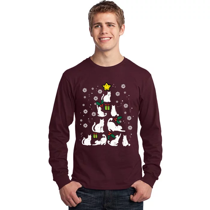 Cats Christmas Tree Cute Cat Lover Xmas Winter Tall Long Sleeve T-Shirt