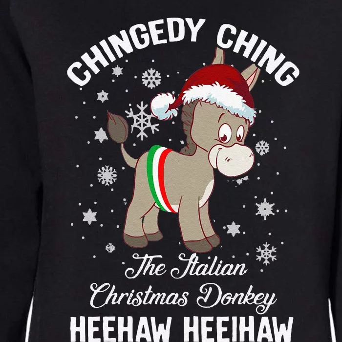 Chingedy Ching The Italian Dominick The Christmas Donkey Womens California Wash Sweatshirt