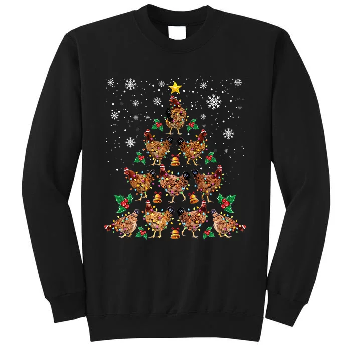 Chicken Christmas Tree Xmas Merry Chickmas Santa Chicken Sweatshirt