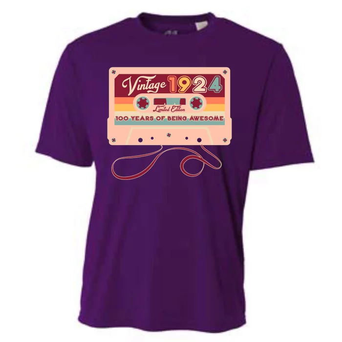 Cute Cassette Tape Limited Edition Vintage 1924 100 Years Of Being Awesome Cooling Performance Crew T-Shirt